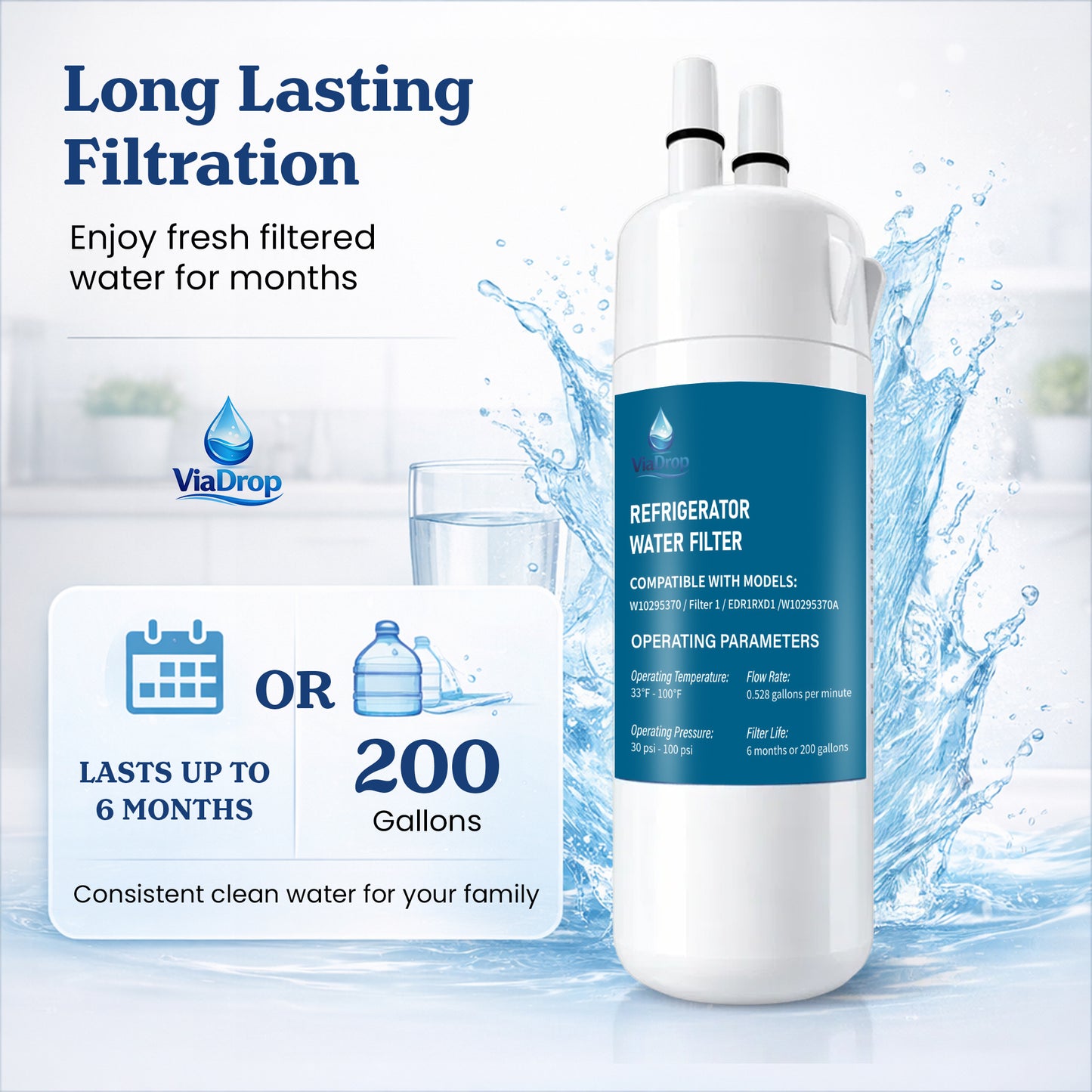 Premium Refrigerator Water Filter – Clean & Fresh Drinking Water